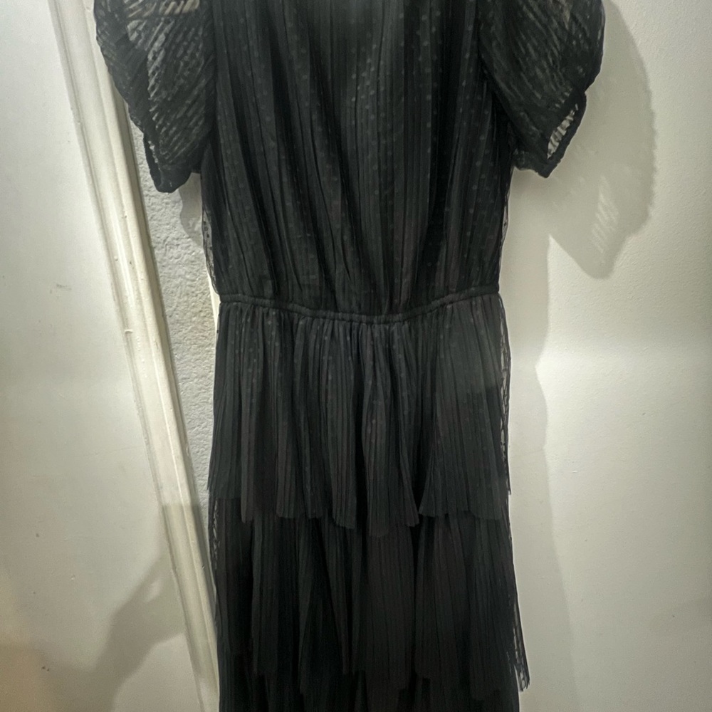 J. Crew Black Sheer Tiered Dress